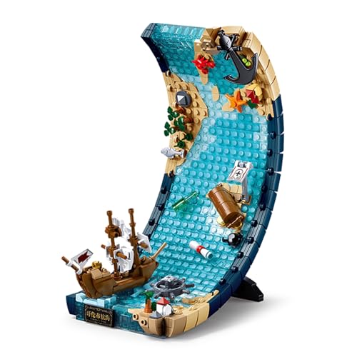 LULUFUN Bauklötze Set, Kreative Kunst Baukasten, 3D Bild Scroll Building Spielzeug, Home Decor Geschenk für Erwachsene und Jugendliche (Kolumbus Segeln) von LULUFUN