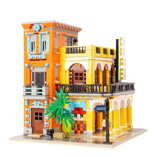 LULUFUN Bauklötze Set, Stadt Straßenansicht Bauklötze Modell Set, Architektur Baukasten Geschenk Spielzeug für Jugendliche und Erwachsene (Havana Cafe) von LULUFUN