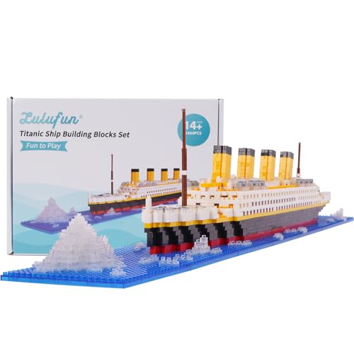 LULUFUN Bauklötze Set, Titanic Schiffsmodell-Baustein-Set, DIY Mini-Bauklötze Spielzeug, Lernspielzeug, Geschenk für Erwachsene und Kinder (1860 Stück) von LULUFUN