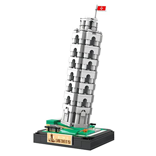 LULUFUN Bauklötze Set, weltberühmtes architektonisches Baumodell für Kinder und Erwachsene Geschenk für Geburtstag, Weihnachten und Neujahr (Schiefer Turm von Pisa) von LULUFUN