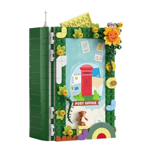 LULUFUN Bauklötze Set,Kreative Kunst Baukasten,3D Fotoalbum BAU Spielzeug,Heimdekoration Geschenk für Erwachsene und Jugendliche (Postamt) von LULUFUN