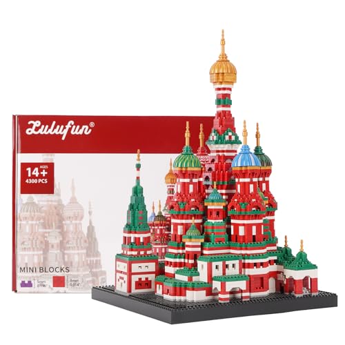 LULUFUN Bauklötze Set Bunte Kathedrale Weltberühmte Architektur Baukasten Mini Bauklötze Spielzeug, Lernspielzeug, Geschenk für Erwachsene und Kinder (4300 Stück) von LULUFUN