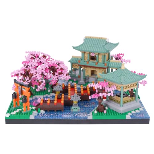 LULUFUN Bauklotz-Sets, Sakura-Gartenarchitektur-Bauspielzeug, Mini-Bausteine, Lernspielzeug und Sammelsets, Spielzeuggeschenke für Kinder und Erwachsene von LULUFUN