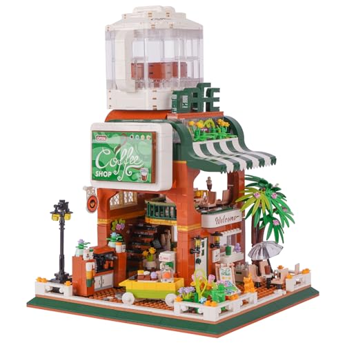 LULUFUN Bausteine-Set, Stadt-Café-Bausteine, Modell-Set, Architektur-Bauset, Geschenk, Spielzeug für Jugendliche und Erwachsene von LULUFUN