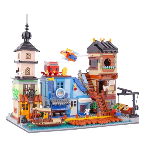 LULUFUN Hokkaido Port Bausteine Set, Bausteine Modell Set, Geschenk Spielzeug für Teenager und Erwachsene von LULUFUN