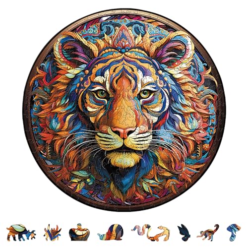 LUMIN TUTU Holzpuzzle Erwachsene, Holzpuzzle mit Holzbox & Wooden Puzzle 200pcs, Einzigartiges Spielzeug für Liebhaber des Puzzles und Kinder, Perfekt für Dekoration und Geschenke(Tiger, 29 * 29cm) von LUMIN TUTU