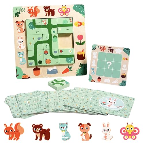 LUMIN TUTU HABA Spiel Find The Way Steckspiel mit 40 Missionskarte,9 Puzzlestücke Knobelspiel für Kinder von 3 4 5 6 Jahren,Pädagogisches Spielzeug Geschenk für Kinder von LUMIN TUTU