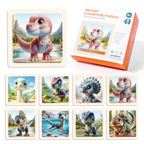 LUMIN TUTU Kinderpuzzle 8 Stück, Puzzle Kinder & Puzzle ab 3, Spielzeug ab 2 Jahre Lernspielzeug | Puzzle 6 Teile Geeignet für Jungen und Mädchen ab 2 3 4 5 Jahren(Dinosaurier) von LUMIN TUTU