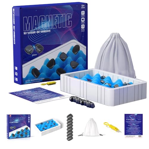 Magnetisches Schachspiel, Tisch Magnetic Schachspiel Magnetisch, Tragbares Magnetspiel Schach mit Magnetsteine, Magnet Schach Spiel Magnetic Chess Game Geschenke für Kinder (Seil und Schwamm) von LUMLAM