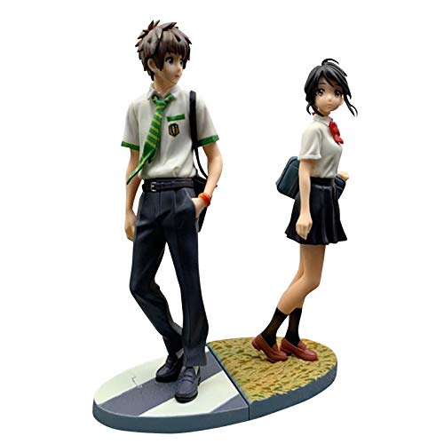 LUNK Ihr Name Spielzeug Figuren - Japanische Anime Figur Taki Tachibana Actionfigur Mitsuha Miyamizu PVC Figur Modell Spielzeug Figur Modell Spielzeug Puppe Geschenk 18cm von LUNK