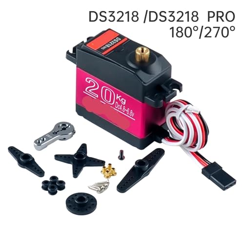 LUNMENGCC DS3218 PRO Wasserdichtes Servo 20 kg 180 270 Grad Hochgeschwindigkeits-Servo Metallgetriebe Digital-Servo RC Servo für 1/8 1/10 Maßstab RC Autos von LUNMENGCC