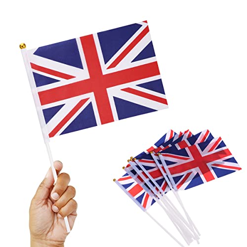 LUOEM Union Jack Handflagge Royal Jubilee UK GB Großbritannien Flaggen 50 Stück Blau von LUOEM