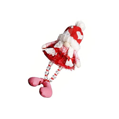 LUOFENG Schöner gestrickter Gnom zum Valentinstag, rosa Puppen mit Perlen, leuchtende Dekorationen, Elfenfiguren, Puppen, gestrickter Gnom von LUOFENG