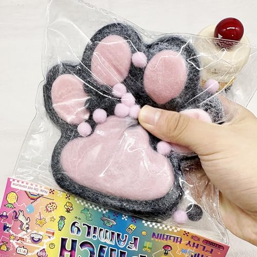 LUPATDY Anti Stress Spielzeug,Große Größe Taba Squishy Paw, Squeeze Spielzeug für Stress Relief,Cat Paw Squishy,Katzenpfoten Squishy für Angst abbauen Beruhigung,Schwarz von LUPATDY