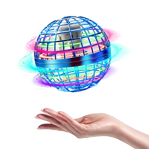 Fliegender Ball, Mini Drohne Spielzeug für Kinder, Flying Ball Boomerang Ball mit LED Licht, Hand Controlled Hover Ball, Flying Orb Ball, Flugzeug Spielzeug für Jungen Mädchen - Blau von LURICO