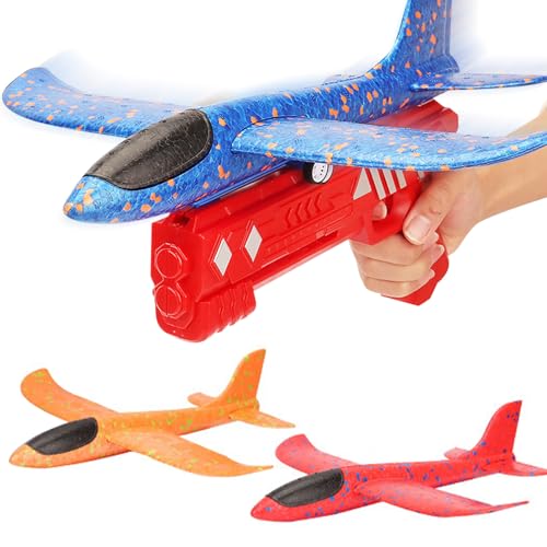 LURNODY Flugzeug Spielzeug 4er, Styropor Flugzeuge für Kinder Weich und Langlebig, Wurfgleiter Styroporflieger Katapult für Jungen und Mädchen Outdoor-Aktivitäten, Kindergeschenke von LURNODY