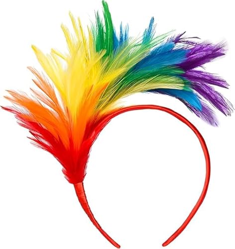 LUYANFX 1920er Feder Stirnband, Bunt Feder Haarschmuck Haarschmuck Damen,Feder Haarreif Cosplay Kostüm Accessoires Karneval Party Kopfschmuck für Ostertag Hochzeit Party (Bunt) von LUYANFX