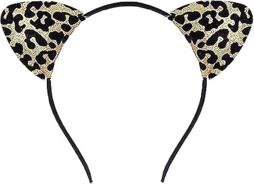 LUYANFX 2 Stück Leopard Kostüm Set, Tier Leopard Ohren Stirnband mit Temporäre Tattoos,Leopard Kostüm Zubehör für Halloween Cosplay Partys, Karneval Party, für Kinder Erwachsene (B) von LUYANFX