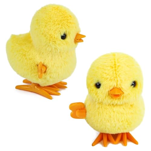 LUYANFX Aufziehspielzeug Huhn Ostern, Springen Huhn Spielzeug, Aaufziehtiere Spielzeug Ostern, Aufziehspielzeug Kinder, Osterkorb Füllstoffe, Ostern Spielzeug Geschenk für Junge und Mädchen (2 Stück) von LUYANFX