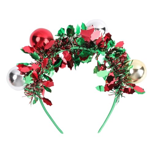 LUYANFX Haarreifen Weihnachten, Glitzer Weihnachtenkugel Haarreif, Weihnachts Kopfschmuck Damen mit Weihnachtenkugel, Haarschmuck Weihnachts Accessoires für Kinder Damen (Grün) von LUYANFX