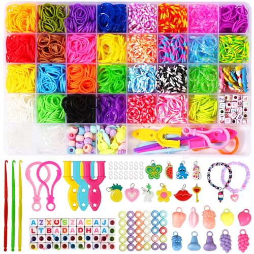 LUZOON 2500+ Loom Bänder Set, 30 Farben Bunte Gummibänder Kit für Armbänder,Loom Bänder Set für Armbänder, Armbänder Selber Machen kinder, Loom Rubber Bands Kit für Kinder Mädchen Jungs von LUZOON