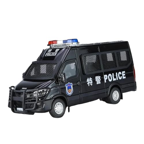 Druckguss-Auto im Maßstab 1:24 für VIECO Polizeiauto, hohe Simulation, Druckguss-Metallmodellauto, Schalllicht, Rückziehauto, Modell, Sammlerstück, Modellfahrzeug (Farbe: A) von LUgez