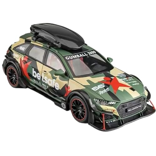 Maßstab Druckguss-Auto 1/24 für Audi RS6 Avant Station Wagon Track Legierung Rennwagen Modell Metallauto Modell mit Sound und Licht Sammlermodell Fahrzeug (Farbe: A) von LUgez