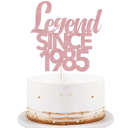 Awesome since 1994 Cake Topper 30th Birthday Happy Birthday Cake Topper Men and Women Cheer 30 Years Old Handmade Black Glitter Cake Decoration (Legend since Rose Gold, 1985) von LVEUD