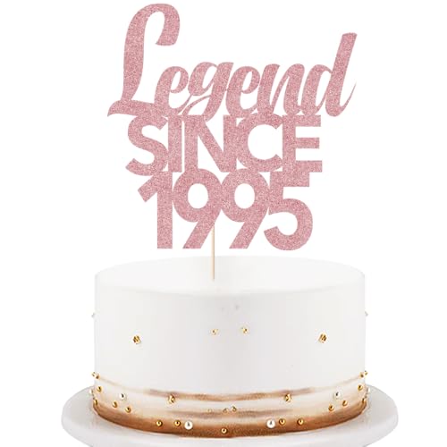 Awesome since 1994 Cake Topper 30th Birthday Happy Birthday Cake Topper Men and Women Cheer 30 Years Old Handmade Black Glitter Cake Decoration (Legend since Rose Gold, 1995) von LVEUD