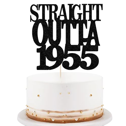 Black Flash Straight Outta 1955 Cake Topper Happy 70th Birthday Cake Topper Cheer 70th Cake Topper 70 and Fabulous Cake Decoration 70th Birthday/Wedding Party (Straight Outta Black, 1955) von LVEUD