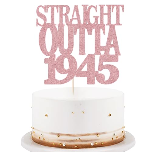 Black Flash Straight Outta 1955 Cake Topper Happy 70th Birthday Cake Topper Cheer 70th Cake Topper 70 and Fabulous Cake Decoration 70th Birthday/Wedding Party (Straight Outta Rose Gold, 1945) von LVEUD