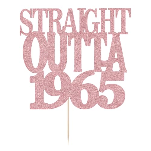 Black Flash Straight Outta 1955 Cake Topper Happy 70th Birthday Cake Topper Cheer 70th Cake Topper 70 and Fabulous Cake Decoration 70th Birthday/Wedding Party (Straight Outta Rose Gold, 1965) von LVEUD