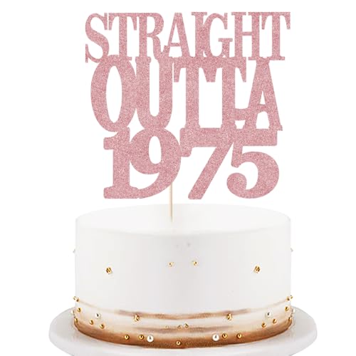 Black Flash Straight Outta 1955 Cake Topper Happy 70th Birthday Cake Topper Cheer 70th Cake Topper 70 and Fabulous Cake Decoration 70th Birthday/Wedding Party (Straight Outta Rose Gold, 1975) von LVEUD