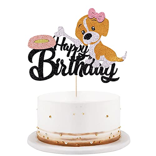 Hunde-Kuchendekoration "Happy Birthday", für Welpen, Haustiere, Thema, Party, Kuchendekoration, Haustier-Thema, Party-Dekoration, Zubehör von LVEUD