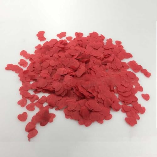 Konfetti-Tischpapier, mehrfarbig, 10000 Stück, herzförmig, biologisch abbaubar, für Hochzeit, Muttertag, Junggesellinnenabschied (rot) von LVYXON