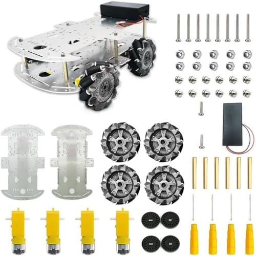 LVYXON Für Mecanum Wheel Car Kit, DIY Smart Robot Car Kit, mit für Mecanum Wheels 4WD Metall Chassis für Arduino Programmierung Lernen Großartig für Bildung von LVYXON