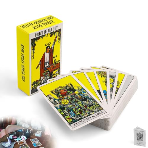 LWLWA 78 Stück Tarot Rider, Beschichtetes Papier Rider Tarot Karten, Randlos Tarotkarten Englisch, mit Farbbox, Werther-Serie, für Tarotkarten-Enthusiasten, Familienfeiern, allgemeine Anfänger von LWLWA