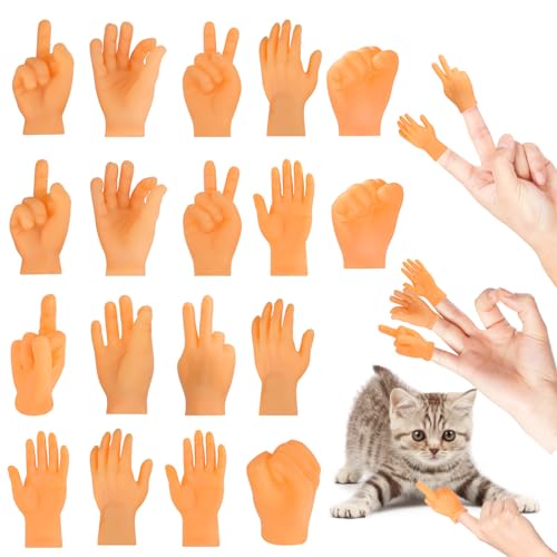 Kleine Hände Fingerpuppe Set,Mini Hände 18 Stück Kleine Hände,Mini Fingerpuppen Gummi Lustige Minihände Tiny Hands Halloween,Finger Puppets für Haustier,Katzen,Kinder,Spiele Party von LWMTT