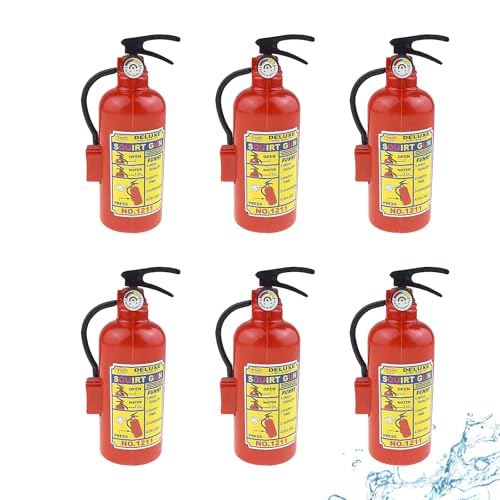 6 Stück Feuerlöscher Wasserpistole, Mini Feuerlöscher, Spielzeug Feuerlöscher, 10,8 x 4,5 cm, Feuerlöscher Kinderspielzeug, für Kinder Pool Wasserspielzeug Interaktives, Kinder Geschenke (Rot) von LWZko