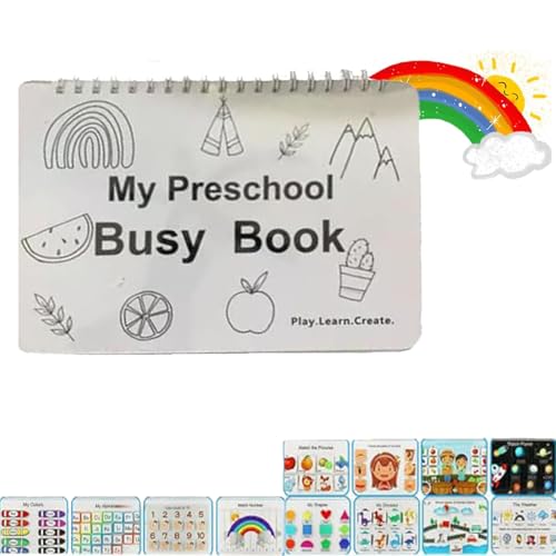 LXCJZY My Preschool Busy Book, Toddler Busy Book for Kids, Education Workbook Activity Binder Learning Toys for Toddlers, Learning Materials & Tracing Coloring Book. (1pcs) von LXCJZY