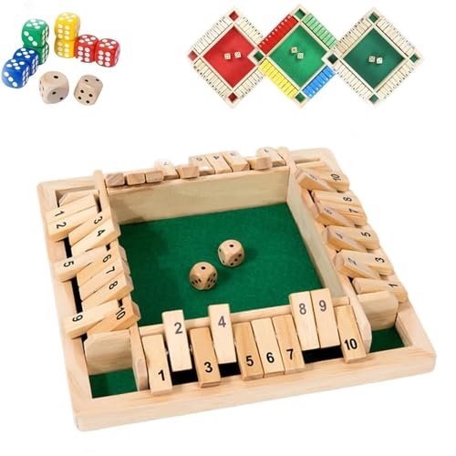 LXCJZY Quantifyn Game,Game Dice Board,Parent-Child Funny Interaction Family Games,The Box Board Toy,Wooden Box Dice Board Game for Home Party (Green) von LXCJZY