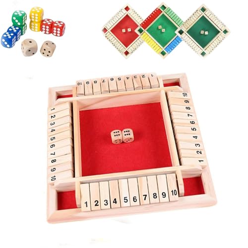 LXCJZY Quantifyn Game,Game Dice Board,Parent-Child Funny Interaction Family Games,The Box Board Toy,Wooden Box Dice Board Game for Home Party (Red) von LXCJZY