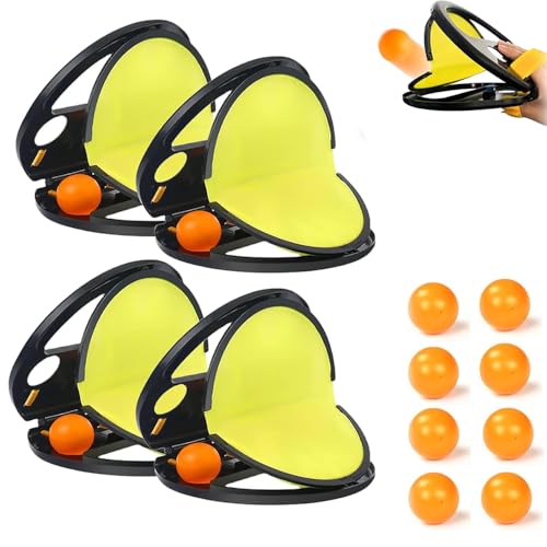 LXCJZY Racket Pocket Catch Game,Parent Child Interactive Educational Throwing Ball,Throw Catch Game,Outdoor for Kids Catch Ball Set (4PCS) von LXCJZY