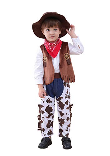 LXKIKMM May's Baby Western Cowboy Stil Kinder Kostüm Set Cosplay Kostüm Braun 2-3 Jahre von LXKIKMM