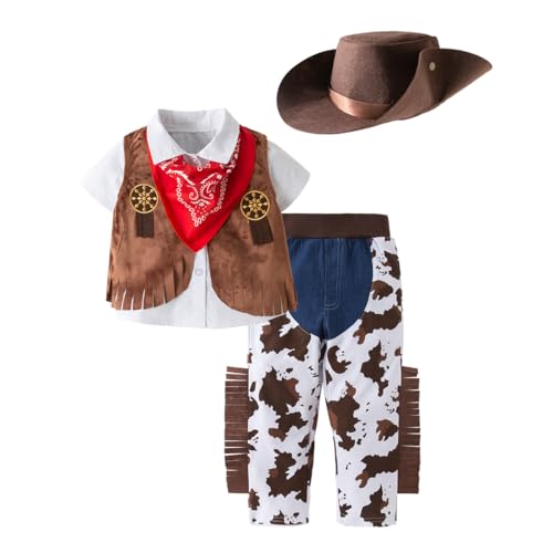 May's Baby Western-Cowboy-Stil, Kinder-Kostüm-Set, Cosplay-Kostüm, 4–5 Jahre von LXKIKMM