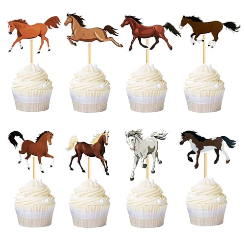 Cupcake Topper Tiere,Tortendeko Tiere,Jungle Animal Cupcake Toppers, Cake Decoration Jungle animals,Animalstortendeko Waldtiere (Pferd) von LXONTSG