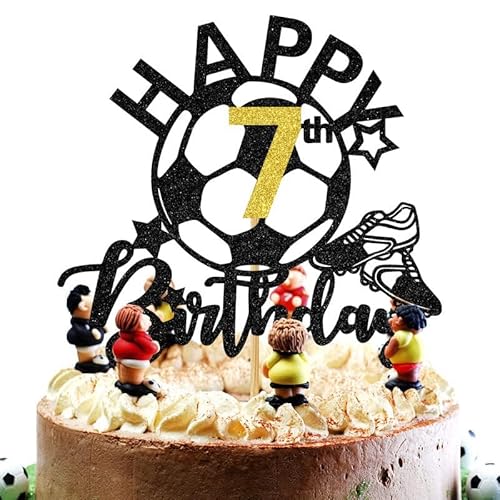 Tortendeko Fussball,Fußball Cupcake Toppern,Happy Birthday Fussball Tortendeko,Fußball Kuchen Deko,Fussball Torten Dekor,Fussball Geburtstag Deko,Tortendeko Geburtstag Junge (7) von LXONTSG