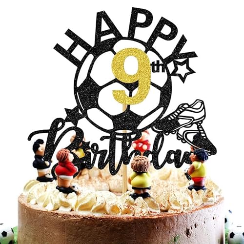 Tortendeko Fussball,Fußball Cupcake Toppern,Happy Birthday Fussball Tortendeko,Fußball Kuchen Deko,Fussball Torten Dekor,Fussball Geburtstag Deko,Tortendeko Geburtstag Junge (9) von LXONTSG