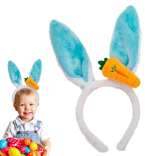 LXONTSG Kinder Hasenohren Stirnband, Ostern Hasenohren Stirnband, Plüsch Hasenohren Stirnband, Cosplay Hasen Stirnband, Hase Ohren Haarbänder Biegbar, für Ostern Party Kostüm Cosplay(Blau) von LXONTSG