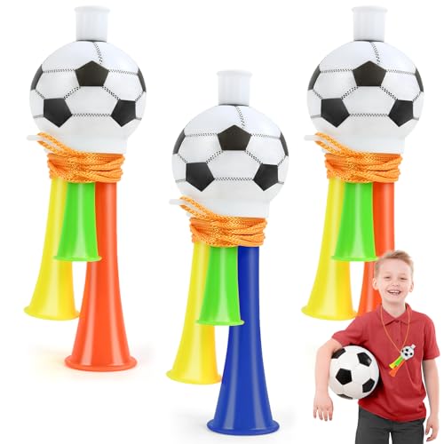 Vuvuzela Fußball-Horn,3 Stück Vuvuzela,Laut Fußball Fan Tröte,Fan Tröte Fussball,tröten fußball klein,für Kinder, Fußball Fans, für Fußball-Themenparty, Weltmeisterschaft Zufällige Farbe (13CM) von LXONTSG